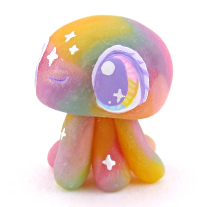 Baby Rainbow Jellyfish Figurine - Polymer Clay Rainbow Animals