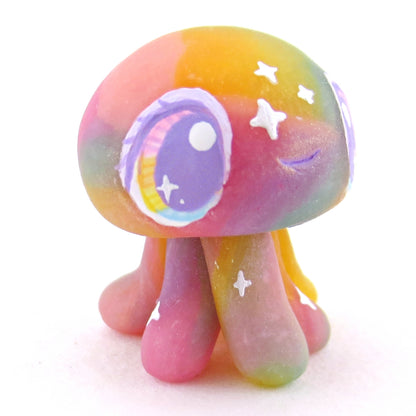 Baby Rainbow Jellyfish Figurine - Polymer Clay Rainbow Animals