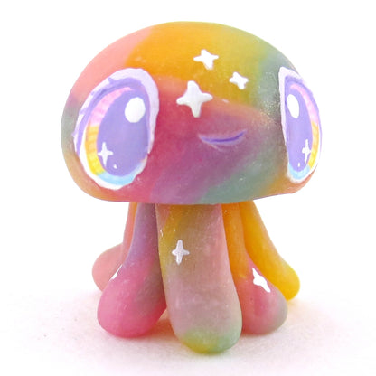 Baby Rainbow Jellyfish Figurine - Polymer Clay Rainbow Animals