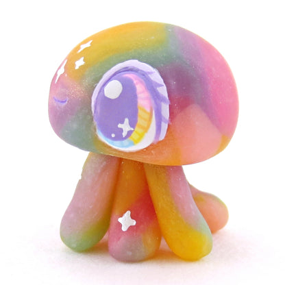 Baby Rainbow Jellyfish Figurine - Polymer Clay Rainbow Animals