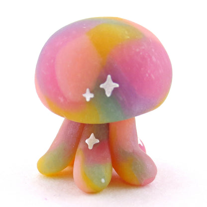 Baby Rainbow Jellyfish Figurine - Polymer Clay Rainbow Animals