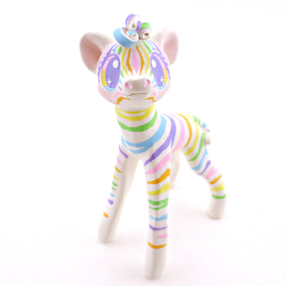 Rainbow Zebra Figurine - Version 2 - Polymer Clay Rainbow Animals