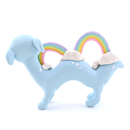 Rainbow Sky Cloud Noodle Dragon Figurine - Polymer Clay Rainbow Animals