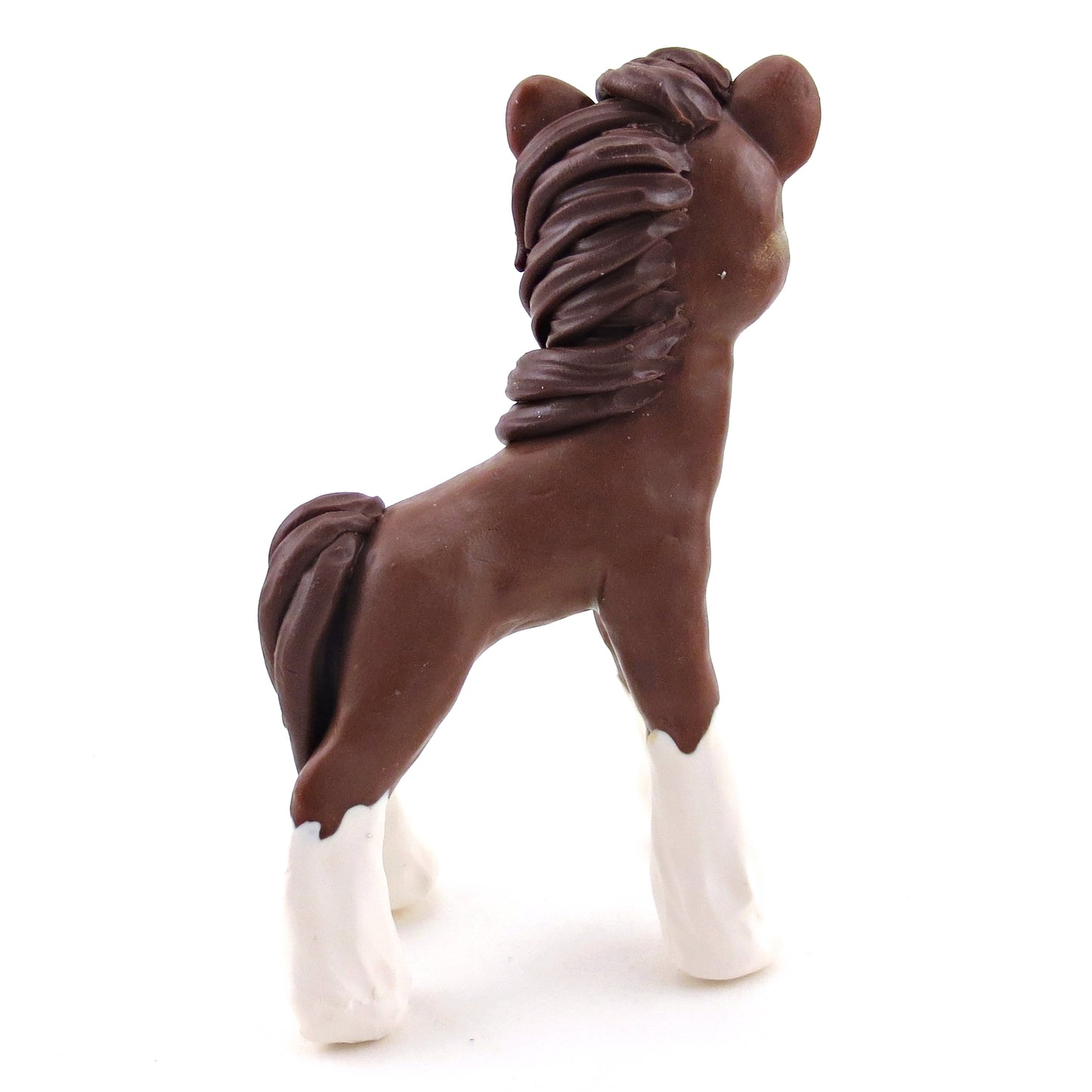 Bay Clydesdale Horse Figurine - Polymer Clay Spring Animal Collection