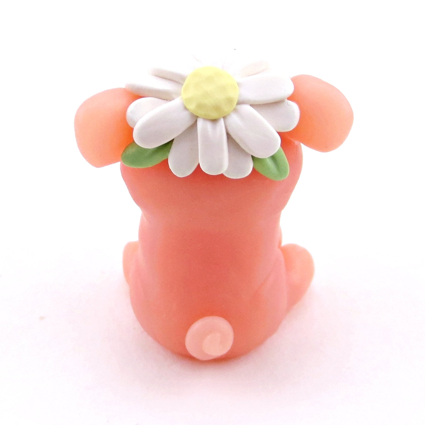 Piglet with a Daisy Hat Figurine - Polymer Clay Spring Animal Collection