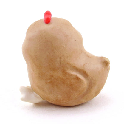 Little Brown Chicken Figurine - Polymer Clay Spring Animal Collection