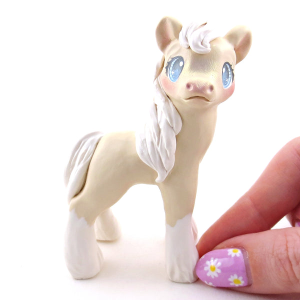 Palomino Clydesdale Figurine - Polymer Clay Spring Animal Collection