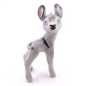 Grey Donkey Figurine - Polymer Clay Spring Animal Collection