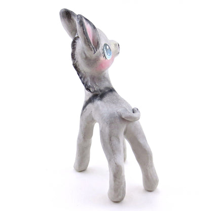 Grey Donkey Figurine - Polymer Clay Spring Animal Collection