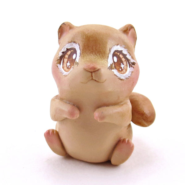 Brown-Eyed Chipmunk Figurine - Polymer Clay Spring Animal Collection