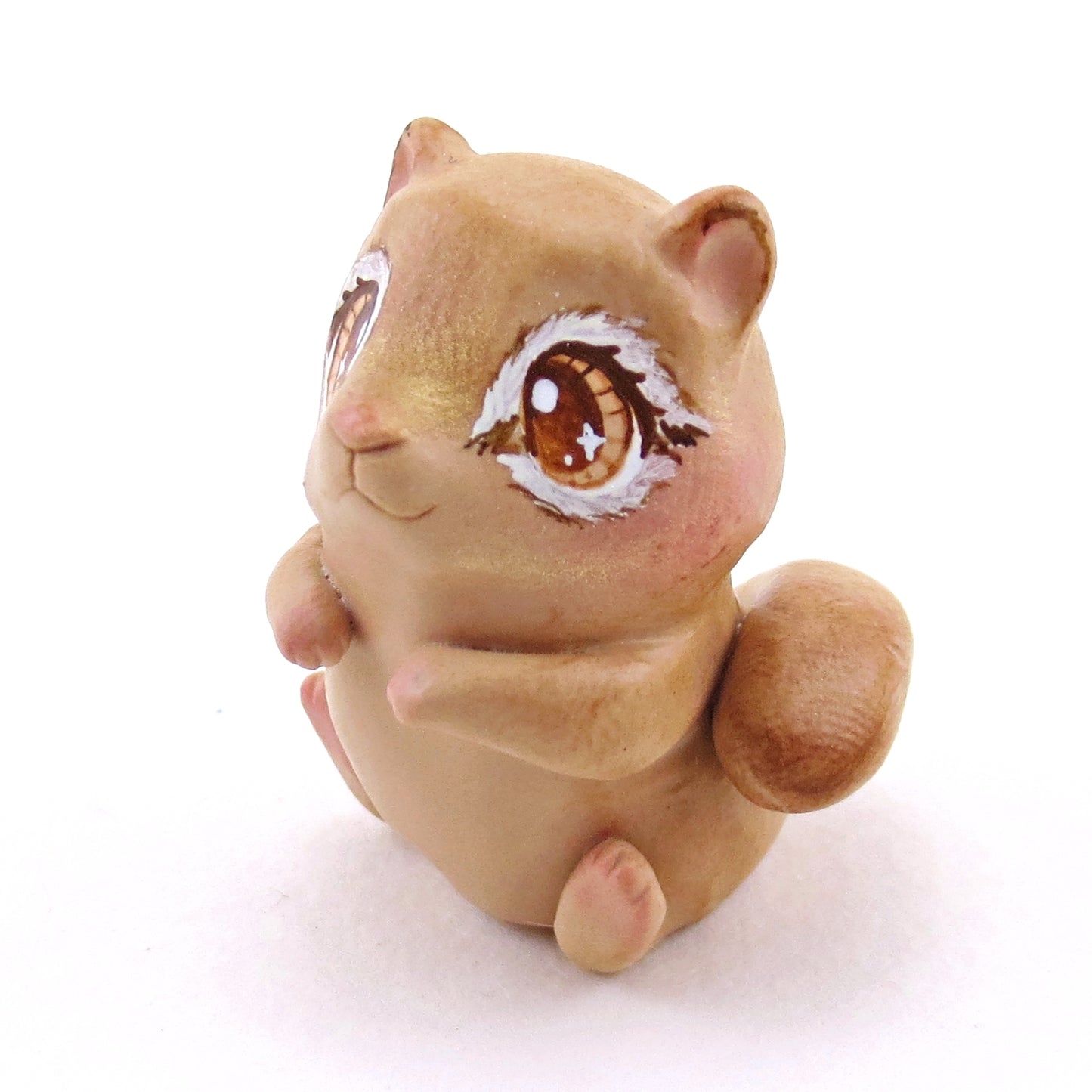 Brown-Eyed Chipmunk Figurine - Polymer Clay Spring Animal Collection