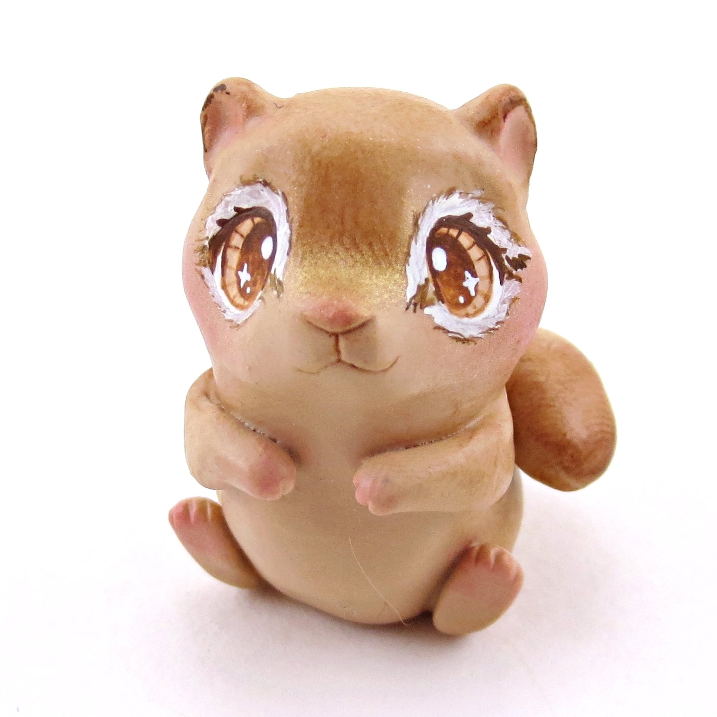 Brown-Eyed Chipmunk Figurine - Polymer Clay Spring Animal Collection