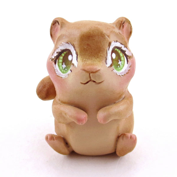 Green-Eyed Chipmunk Figurine - Polymer Clay Spring Animal Collection