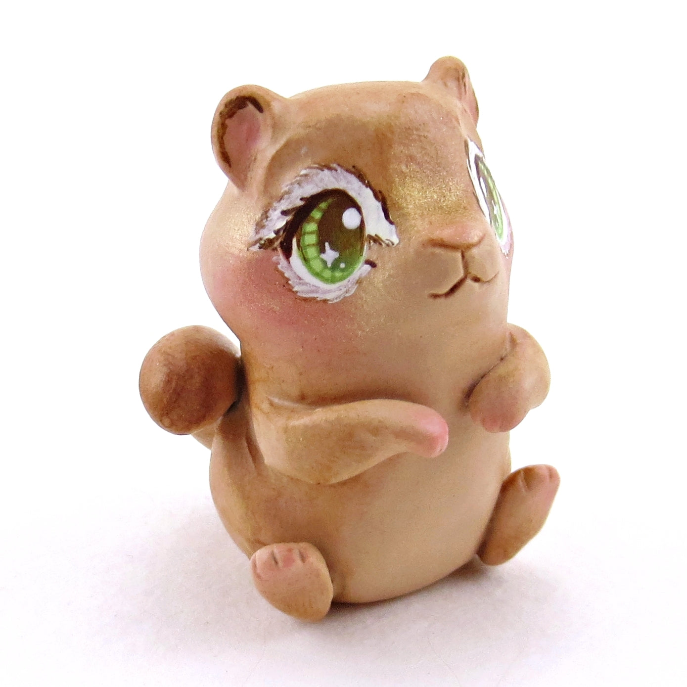 Green-Eyed Chipmunk Figurine - Polymer Clay Spring Animal Collection