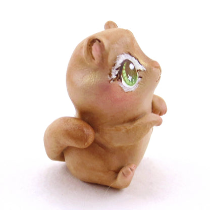 Green-Eyed Chipmunk Figurine - Polymer Clay Spring Animal Collection