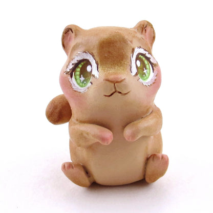 Green-Eyed Chipmunk Figurine - Polymer Clay Spring Animal Collection