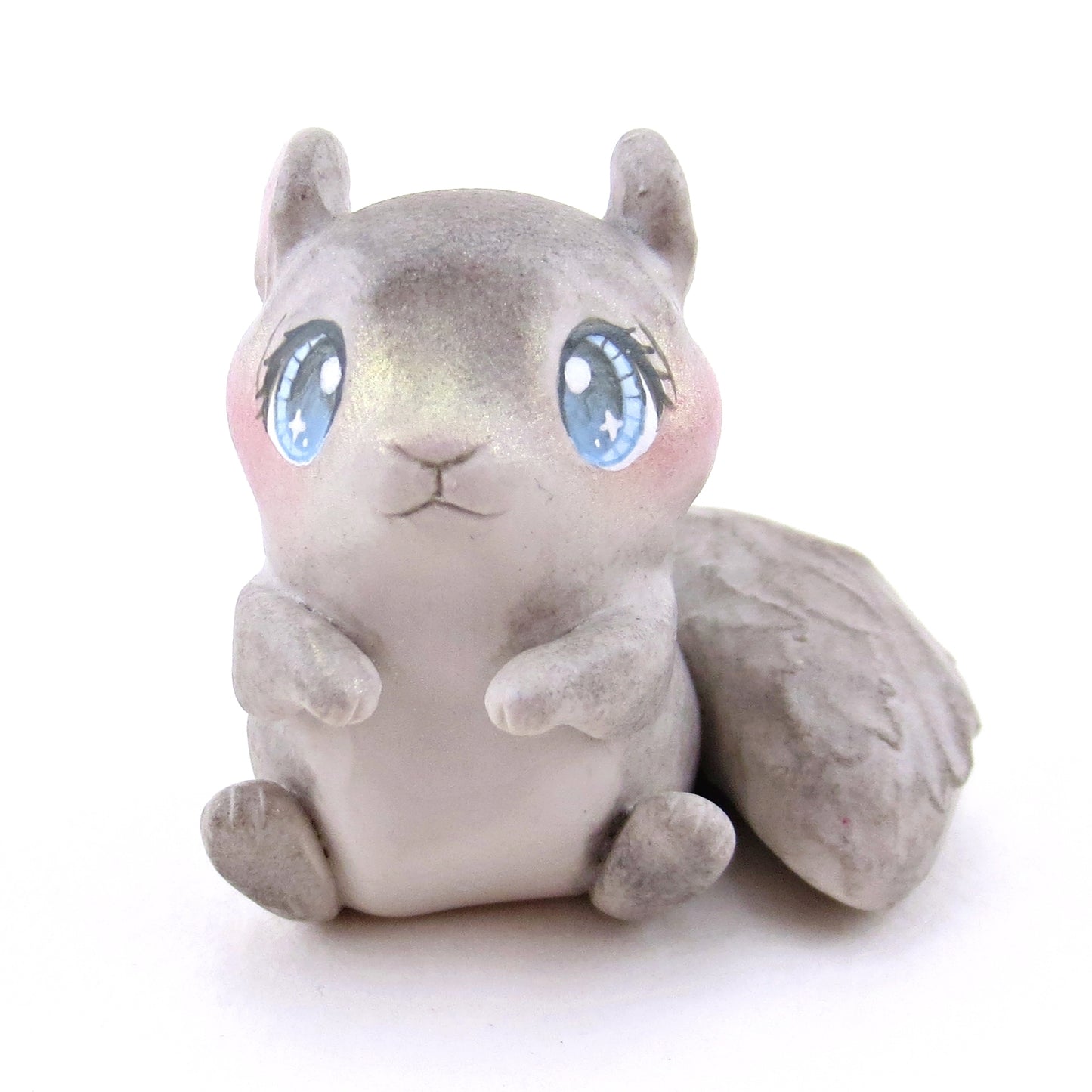 Grey Squirrel Figurine - Polymer Clay Spring Animal Collection