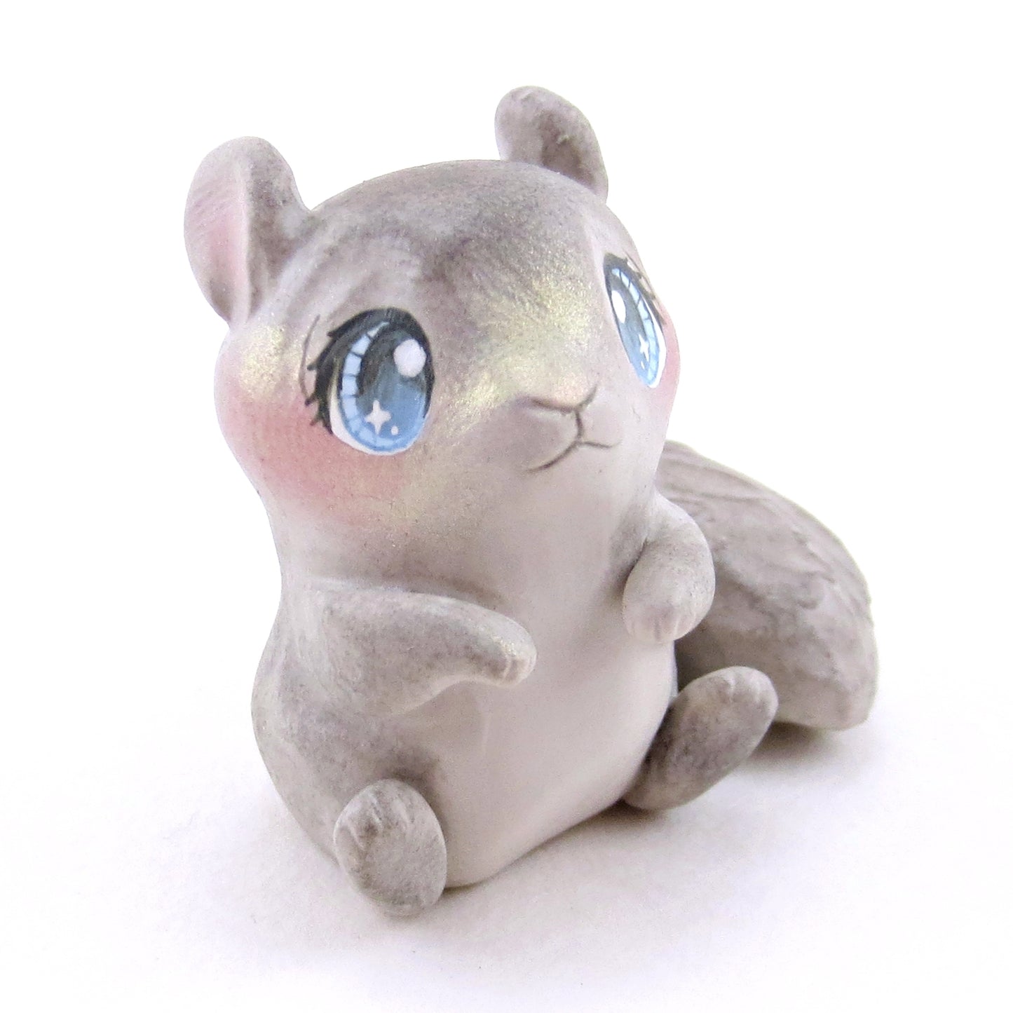 Grey Squirrel Figurine - Polymer Clay Spring Animal Collection