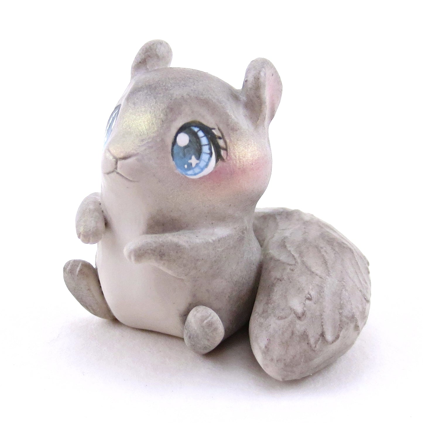 Grey Squirrel Figurine - Polymer Clay Spring Animal Collection