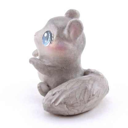 Grey Squirrel Figurine - Polymer Clay Spring Animal Collection