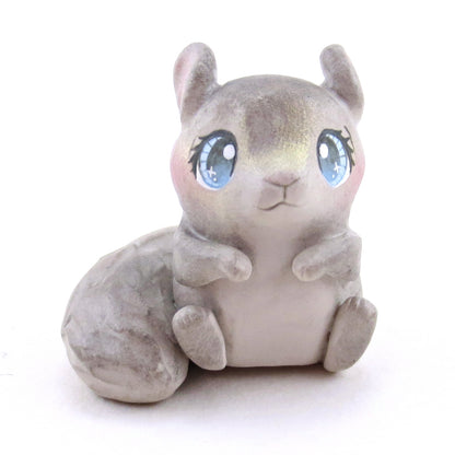 Grey Squirrel Figurine - Polymer Clay Spring Animal Collection