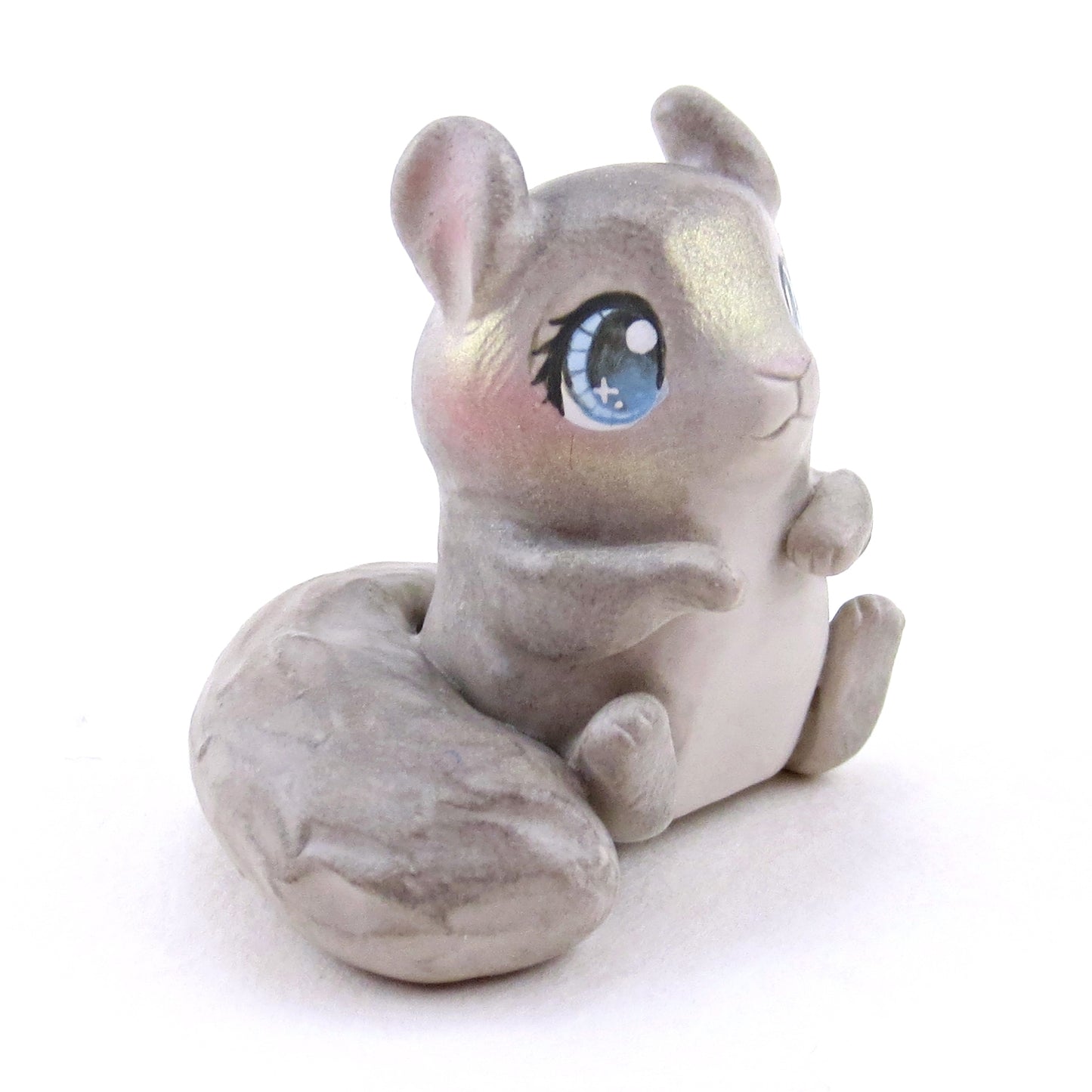 Grey Squirrel Figurine - Polymer Clay Spring Animal Collection