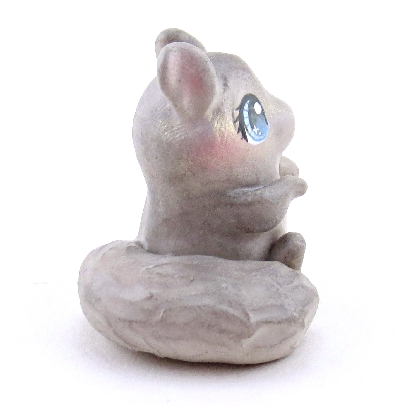 Grey Squirrel Figurine - Polymer Clay Spring Animal Collection