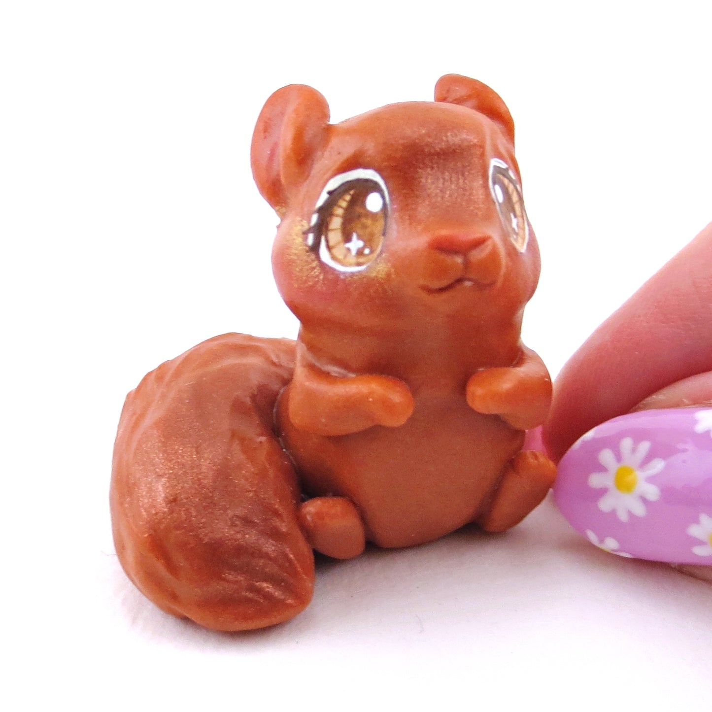 Red Squirrel Figurine - Polymer Clay Spring Animal Collection