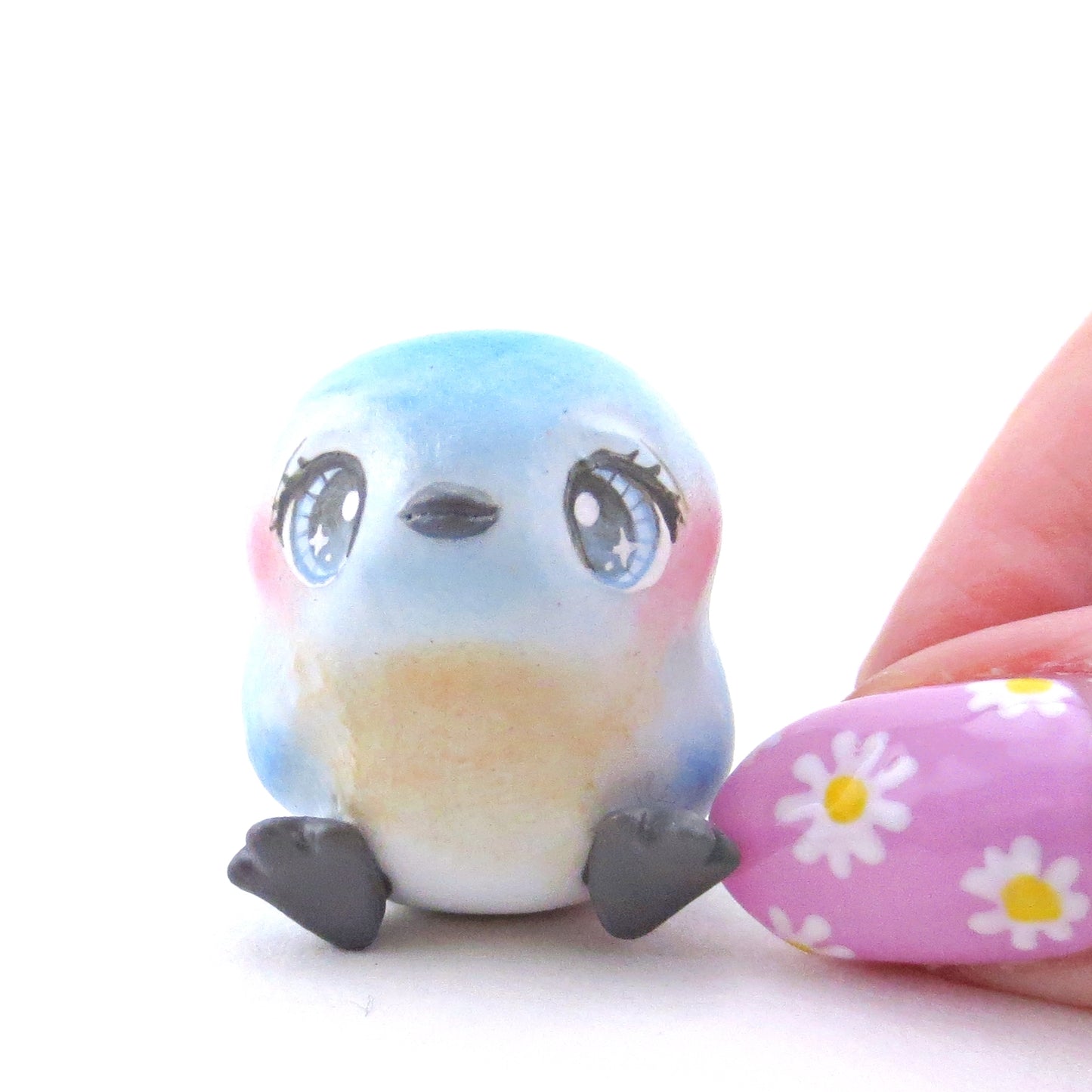 Little Bluebird Figurine - Polymer Clay Spring Animal Collection