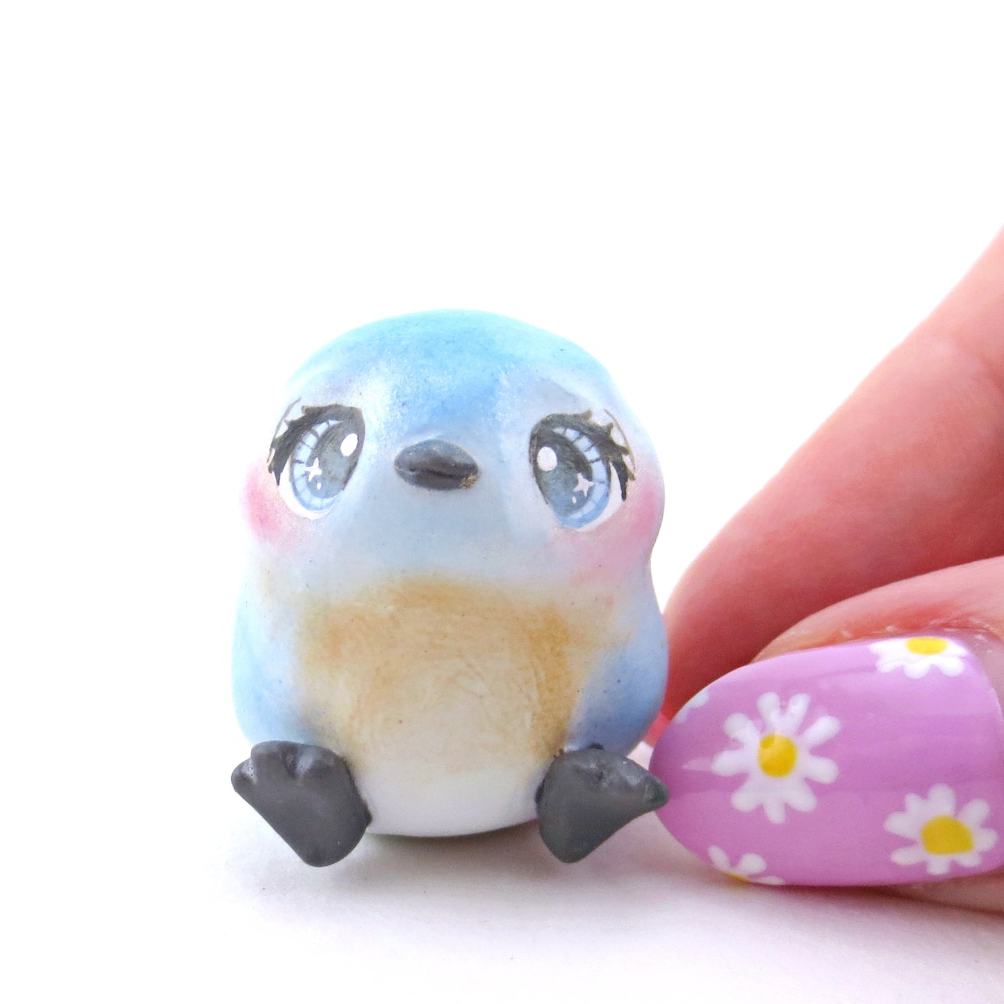 Little Bluebird Figurine - Polymer Clay Spring Animal Collection