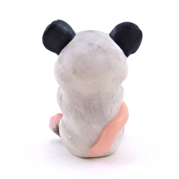 Little Brown-Eyed Opossum Figurine - Polymer Clay Spring Animal Collection