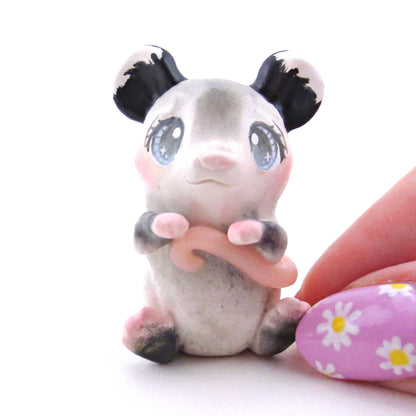 Little Blue/Grey-Eyed Opossum Figurine - Polymer Clay Continents Collection