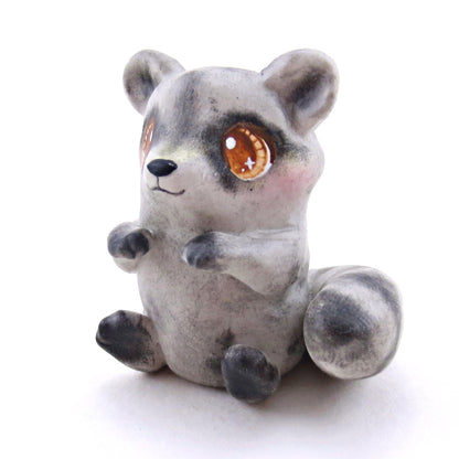 Little Raccoon Figurine - Polymer Clay Spring Animal Collection