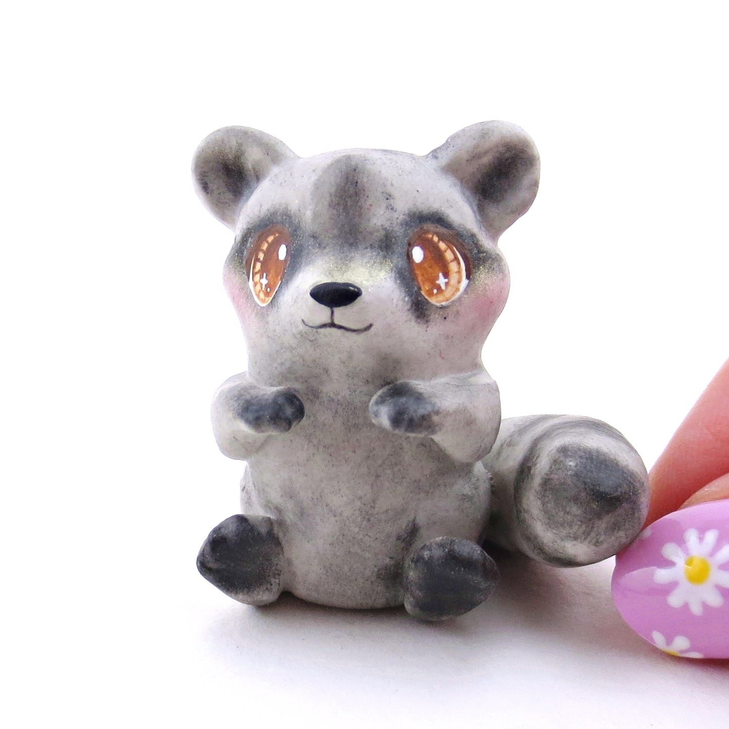 Little Raccoon Figurine - Polymer Clay Spring Animal Collection