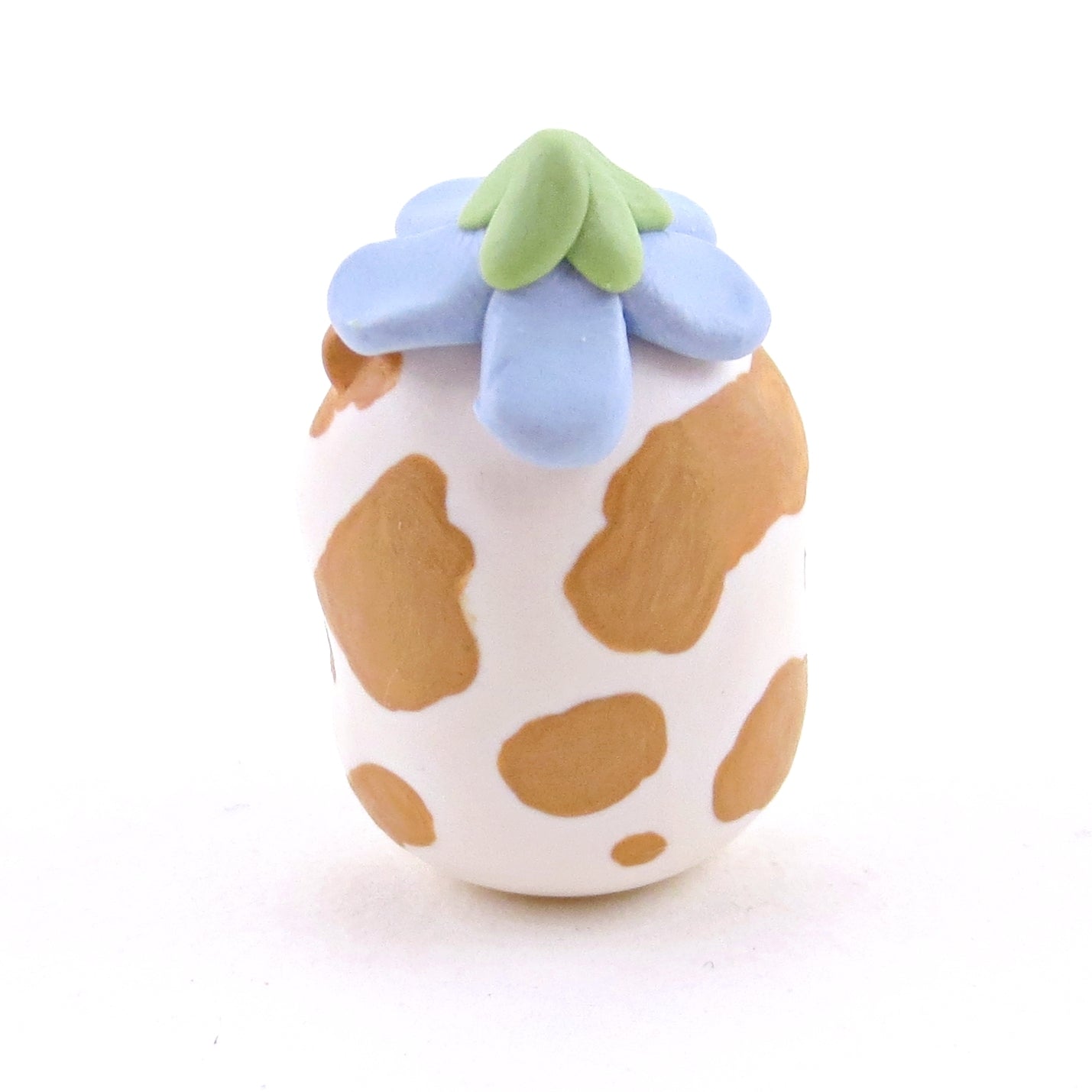 Hamster with a Bluebell Hat Figurine - Polymer Clay Spring Animal Collection