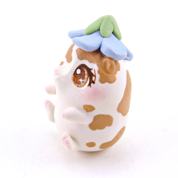 Hamster with a Bluebell Hat Figurine - Polymer Clay Spring Animal Collection