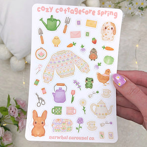 Cozy Cottagecore Spring Sticker Sheet