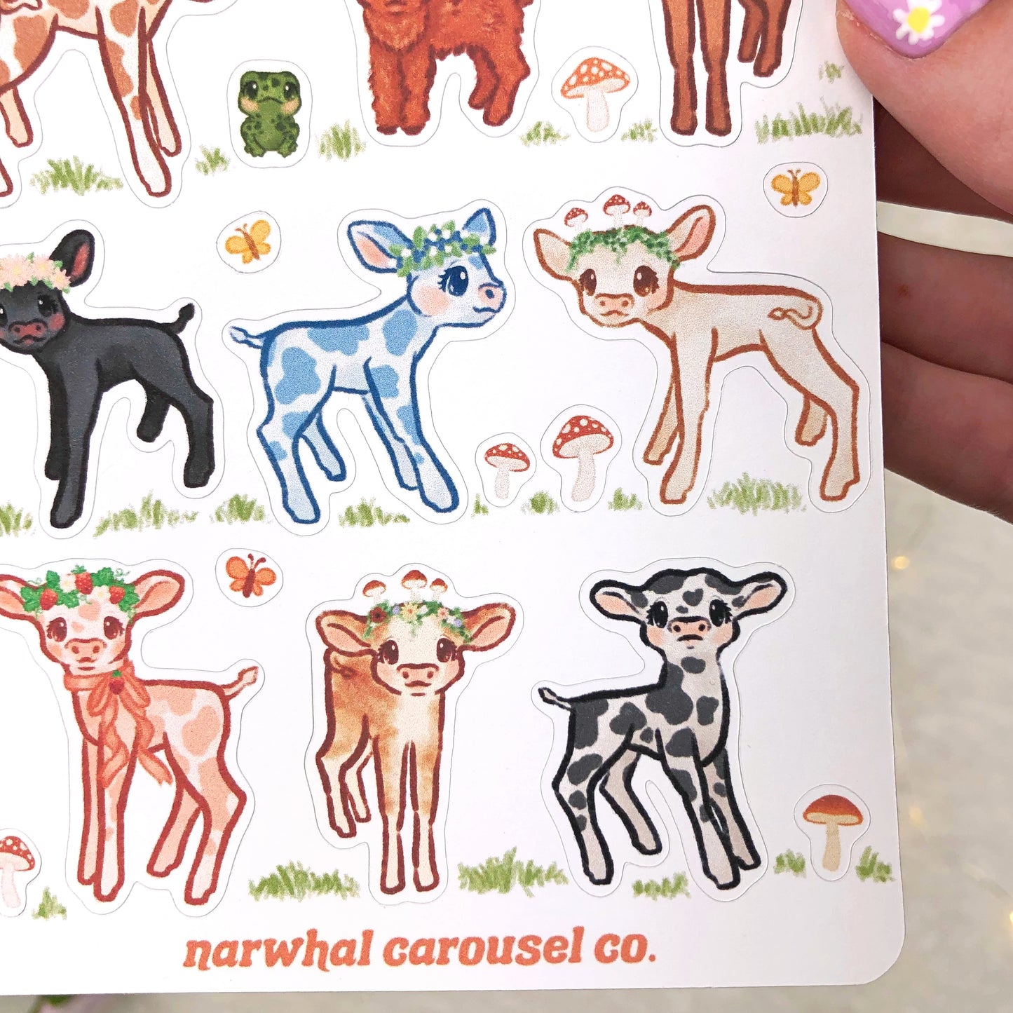 Cottagecore Cows Sticker Sheet