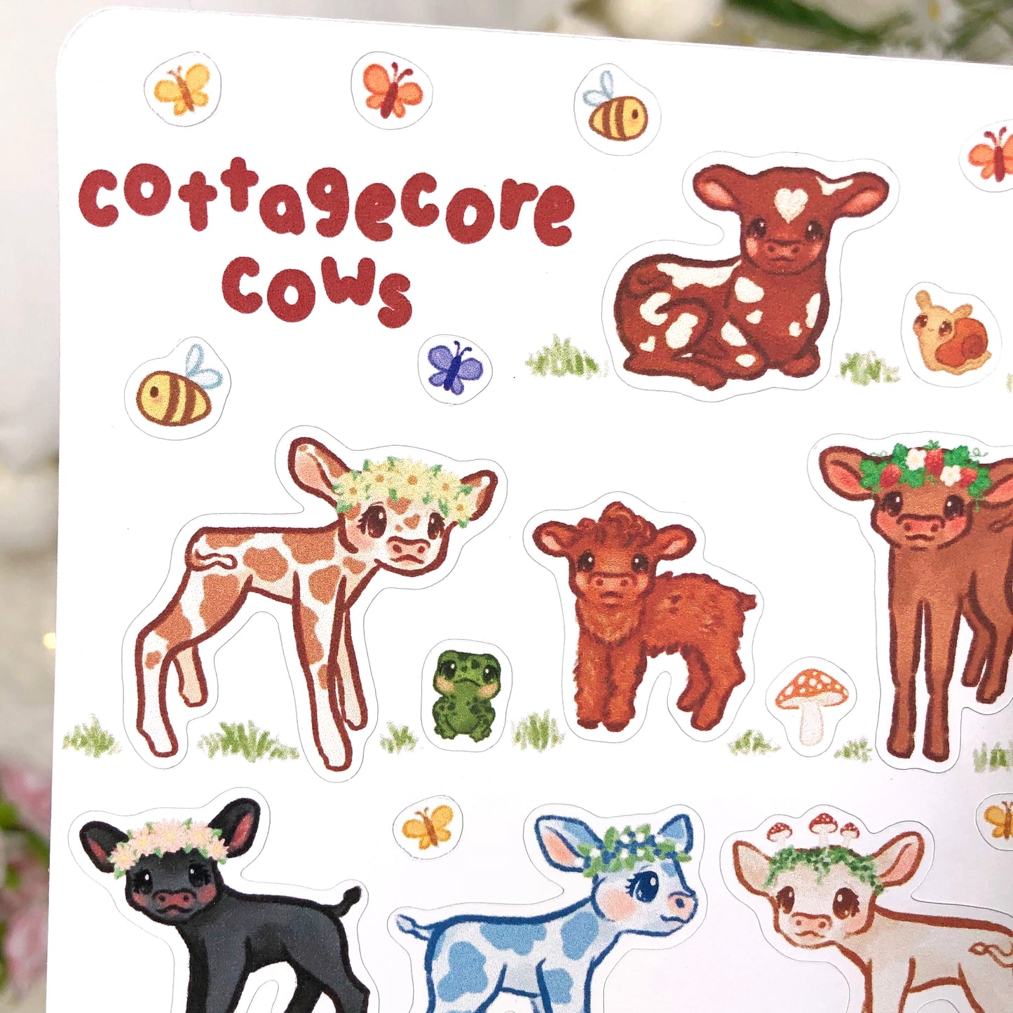 Cottagecore Cows Sticker Sheet