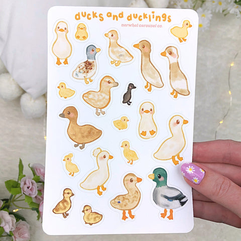 Ducks and Ducklings Sticker Sheet