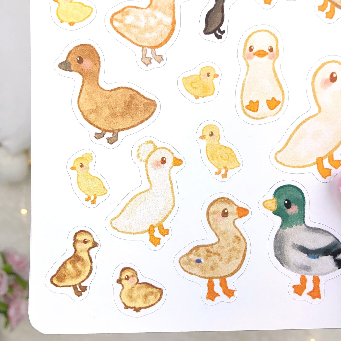 Ducks and Ducklings Sticker Sheet