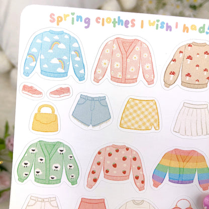 Spring Clothes I Wish I Had Sticker Sheet