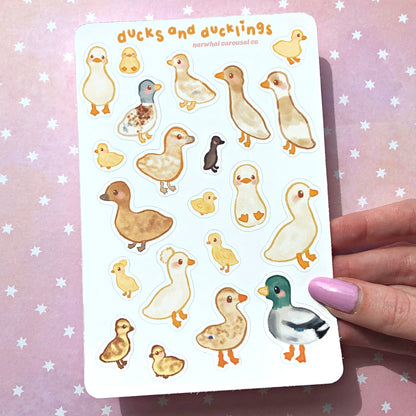 Ducks and Ducklings Sticker Sheet