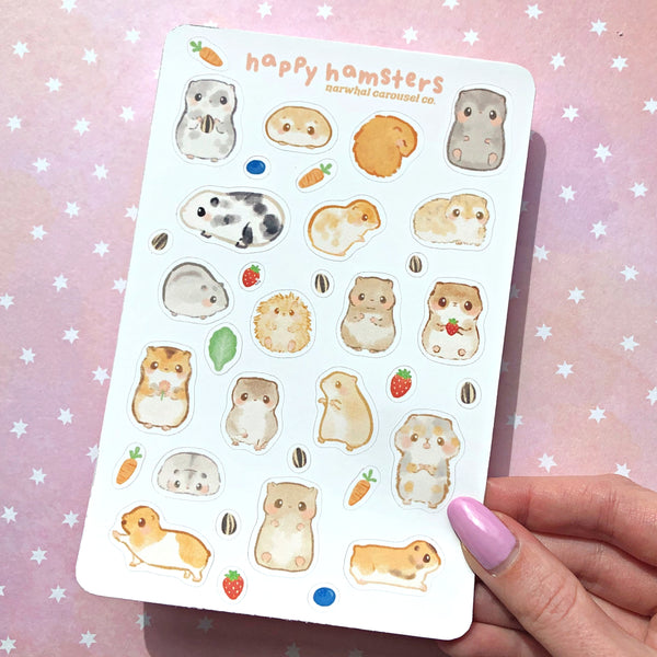 Happy Hamsters Sticker Sheet