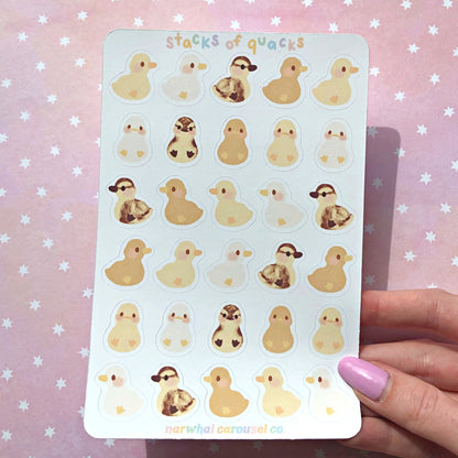 Stacks of Quacks Duck Sticker Sheet