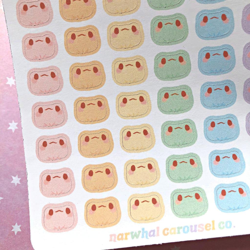 All the Frogs of the Rainbow Frogs Sticker Sheet – Narwhal Carousel Co.