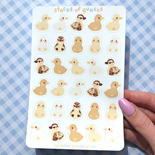 Stacks of Quacks Duck Sticker Sheet