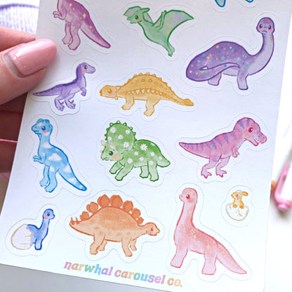 Rainbow Dinos Sticker Sheet