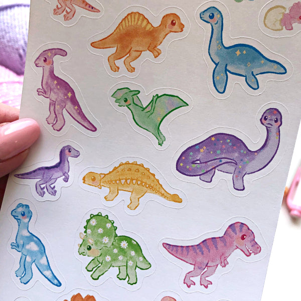 Rainbow Dinos Sticker Sheet