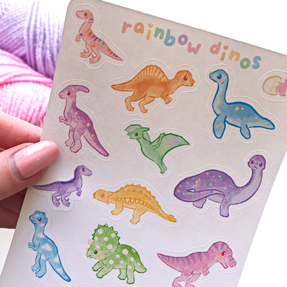 Rainbow Dinos Sticker Sheet